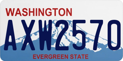 WA license plate AXW2570
