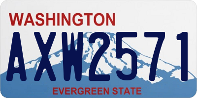 WA license plate AXW2571