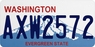 WA license plate AXW2572