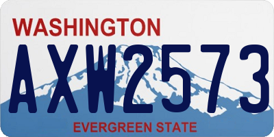 WA license plate AXW2573