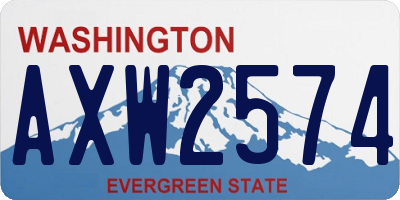 WA license plate AXW2574