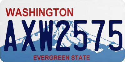 WA license plate AXW2575