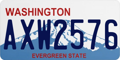 WA license plate AXW2576