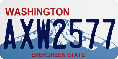 WA license plate AXW2577