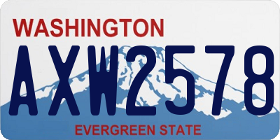 WA license plate AXW2578