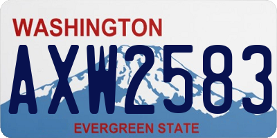 WA license plate AXW2583