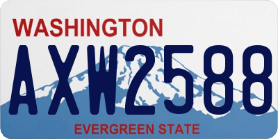 WA license plate AXW2588