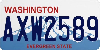 WA license plate AXW2589