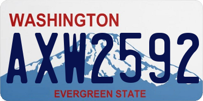 WA license plate AXW2592