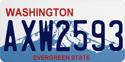 WA license plate AXW2593