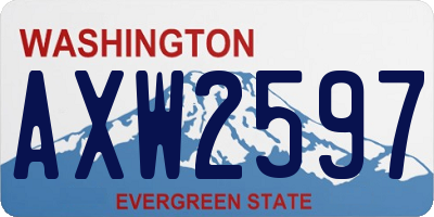 WA license plate AXW2597