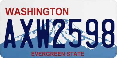 WA license plate AXW2598