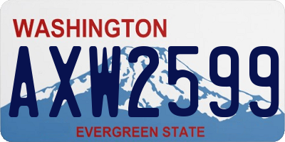 WA license plate AXW2599