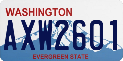 WA license plate AXW2601