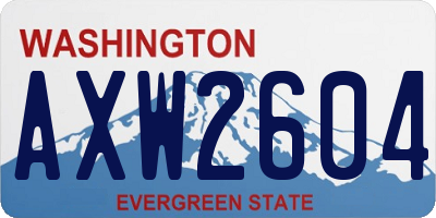WA license plate AXW2604