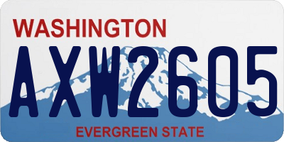 WA license plate AXW2605