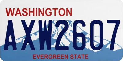 WA license plate AXW2607