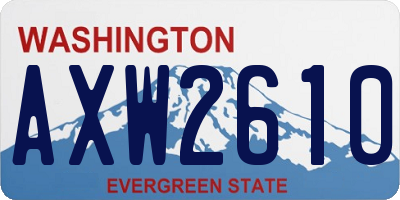 WA license plate AXW2610