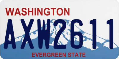 WA license plate AXW2611