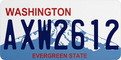 WA license plate AXW2612