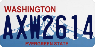 WA license plate AXW2614