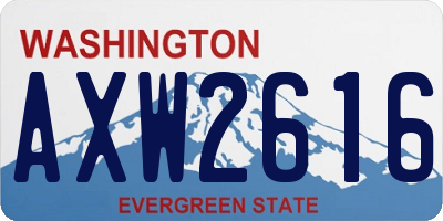 WA license plate AXW2616