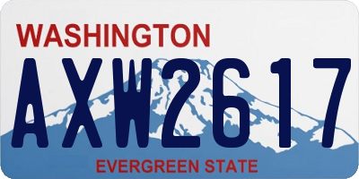 WA license plate AXW2617