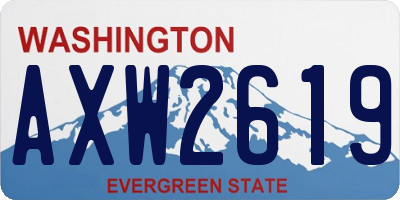 WA license plate AXW2619