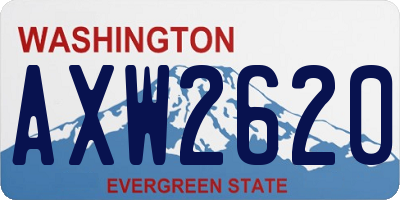 WA license plate AXW2620
