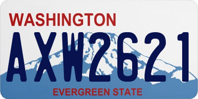 WA license plate AXW2621