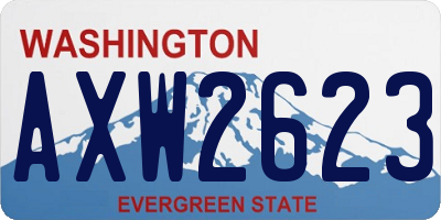 WA license plate AXW2623