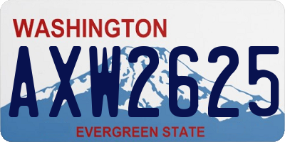 WA license plate AXW2625