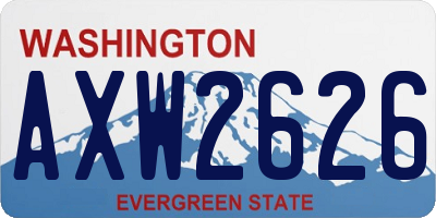 WA license plate AXW2626