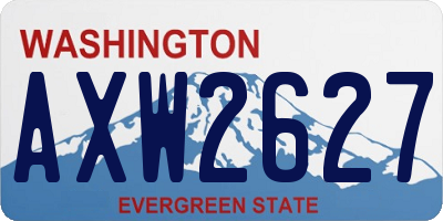 WA license plate AXW2627