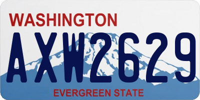 WA license plate AXW2629