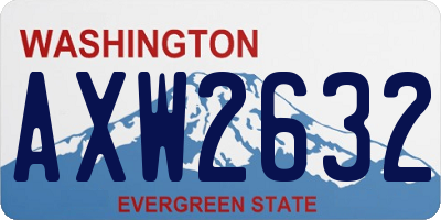 WA license plate AXW2632