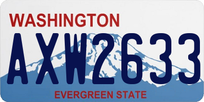 WA license plate AXW2633