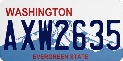 WA license plate AXW2635