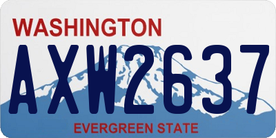 WA license plate AXW2637