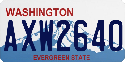 WA license plate AXW2640