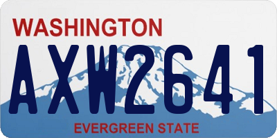 WA license plate AXW2641