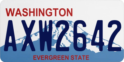 WA license plate AXW2642