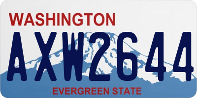 WA license plate AXW2644