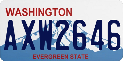 WA license plate AXW2646