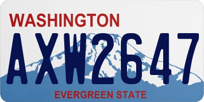 WA license plate AXW2647