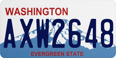 WA license plate AXW2648