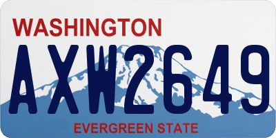 WA license plate AXW2649