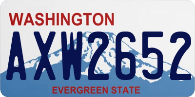 WA license plate AXW2652