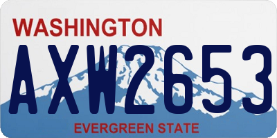 WA license plate AXW2653