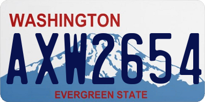 WA license plate AXW2654